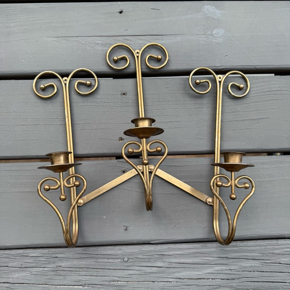 Vintage Gold Adjustable Wall Candle Sconce